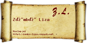 Zámbó Liza névjegykártya